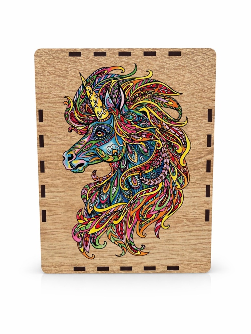 Wooden Unicorn Puzzle Colorful Jigsaw Unique Pieces Gift Box 14+